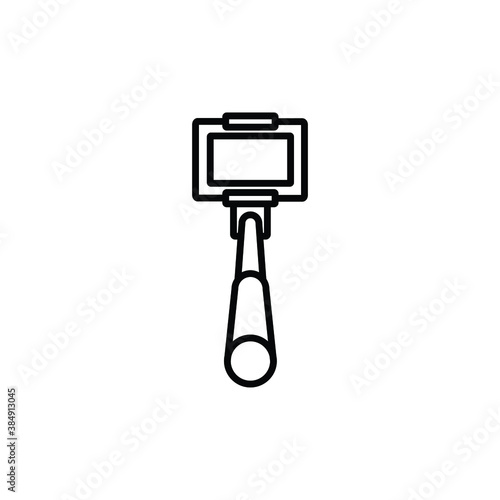 Phone selfie stick thin icon vector