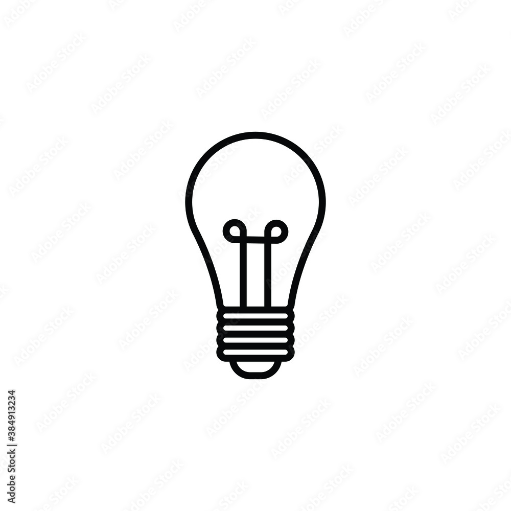 Light bulb thin icon vector Light bulb thin icon vector