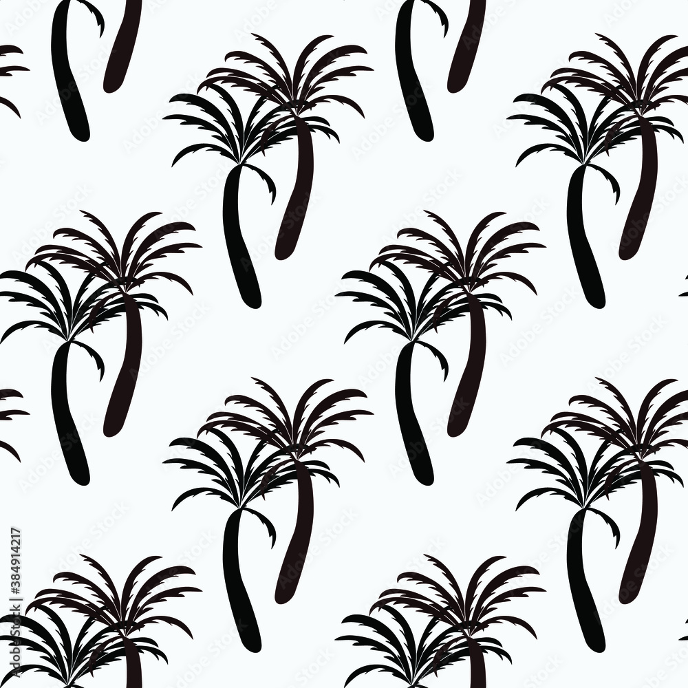seamless coconut tree design pattern on white background seamless coconut tree design pattern on white background