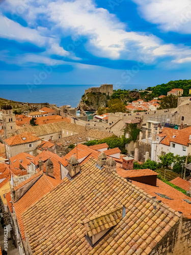city old town with fortress in the back