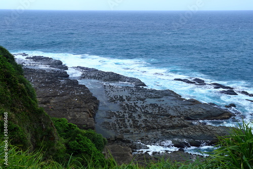 Coastal rock formations at Northeast Coast National Scenic Area, Taipei, Taiwan. © leochen66