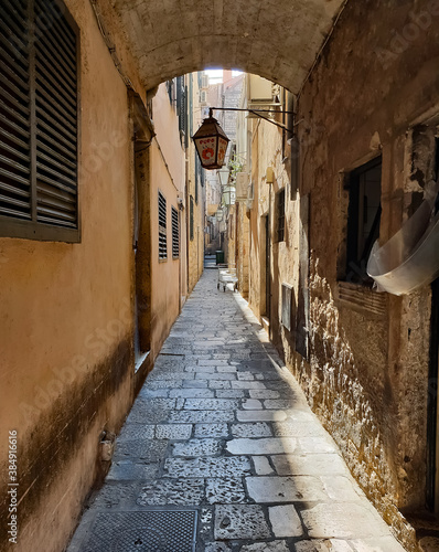 narrow street in the city of Dubrovnik