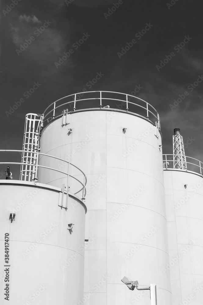 Oil Tank in chemical factory. Industrial background Oil Tank in chemical factory. Industrial background