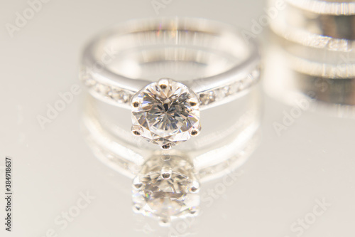 The diamond silver ring for wedding 