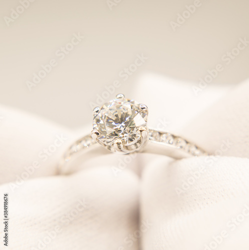 The diamond silver ring for wedding 