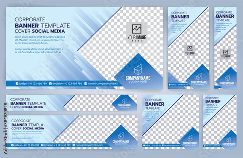 Set of Web banners templates, Standard sizes with space. Vector illustration