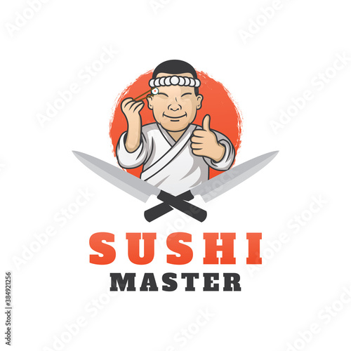 Sushi Master Logo Template Design Vector