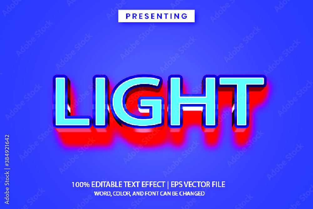 Editable Text Effect - light color