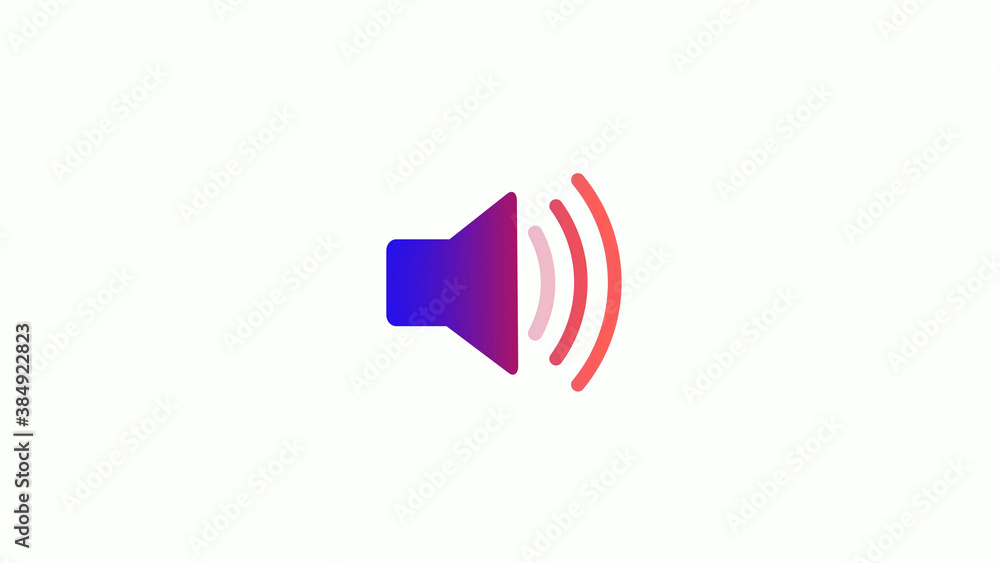 New red and blue color speaker icon on white background, Speaker icon New red and blue color speaker icon on white background, Speaker icon