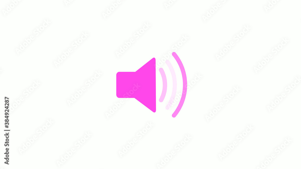 Pink color speaker icon on white background, Speaker icon Pink color speaker icon on white background, Speaker icon