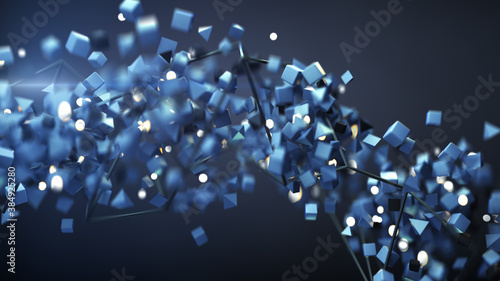 Dark blue geometric objects...