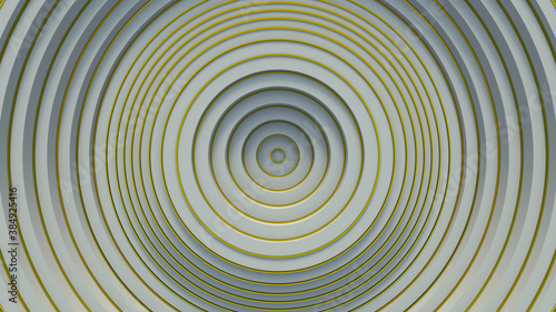 White circles with gold lin...