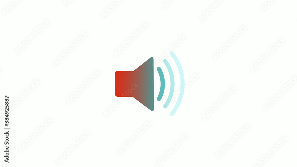 Amazing red and cyan gradient speaker icon on white background, Speaker icon Amazing red and cyan gradient speaker icon on white background, Speaker icon