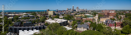 Panorama of Residential housing developments in Ohio City with Cleveland in the background © wilgory