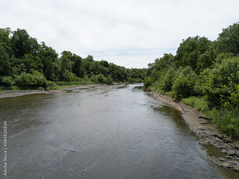 Cuyahoga River in Cuyahoga Falls, Ohio aerial photography Cuyahoga River in Cuyahoga Falls, Ohio aerial photography