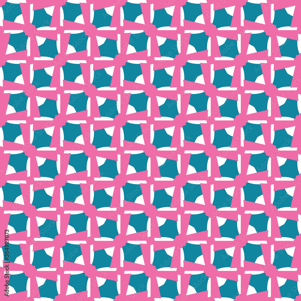 Vector seamless pattern texture background with geometric shapes, colored in pink, blue, white colors. Vector seamless pattern texture background with geometric shapes, colored in pink, blue, white colors.