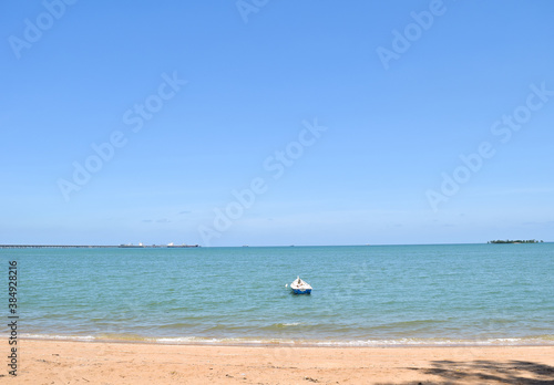 Beautiful sea view from Tanjung Gemuk Beach, Port Dickson, Negeri Sembilan, Malaysia