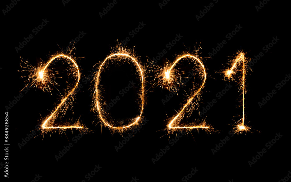 2021 happy new year fireworks written sparklers at night 2021 happy new year fireworks written sparklers at night