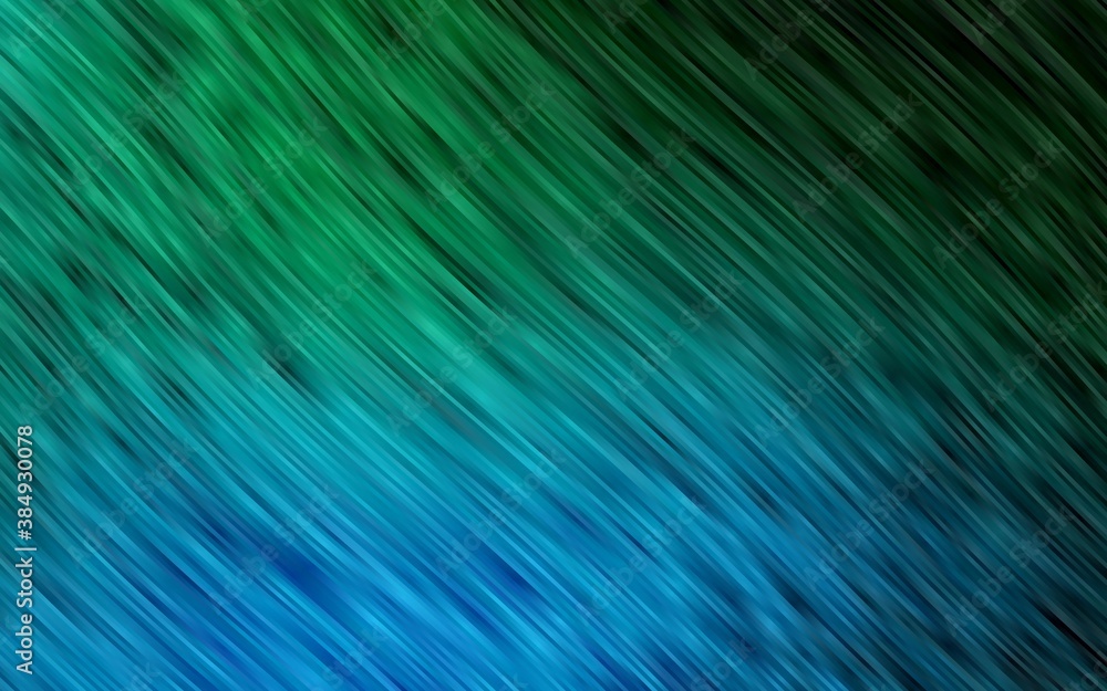 Dark Blue, Green vector background with bent lines.