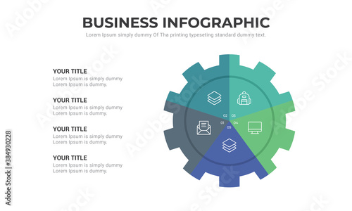 Collection 1 vector circle templates for infographics with 4 step.