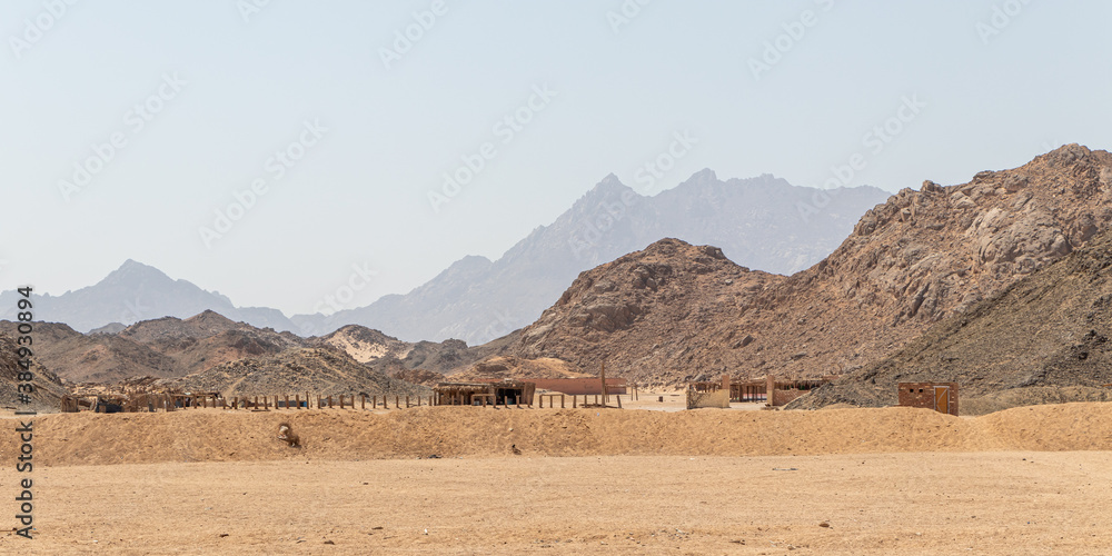 Hot desert with mountains in Egypt, Africa