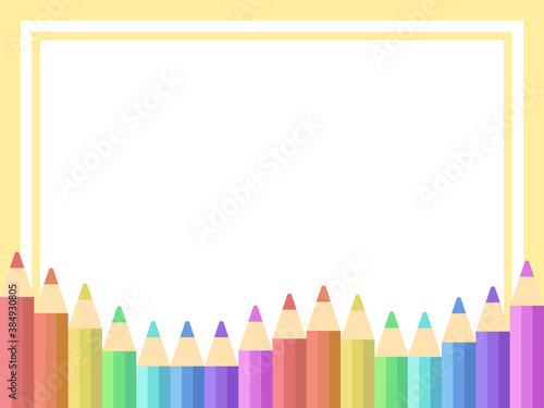 Vector illustration frame of colored pencils.
