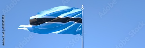 3D rendering of the national flag of Botswana waving in the wind