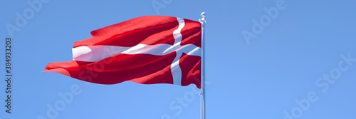3D rendering of the national flag of Denmark waving in the wind
