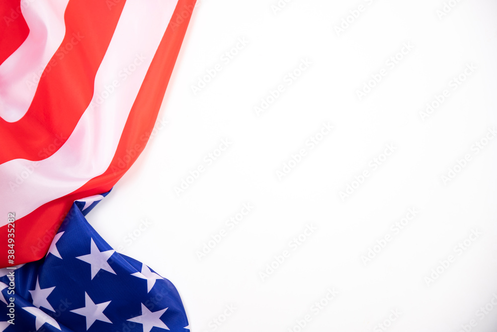 Fototapeta premium Closeup of American flag with copy space.