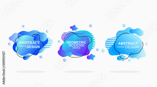 set of blue and white icons for your design with abstract liquid shape