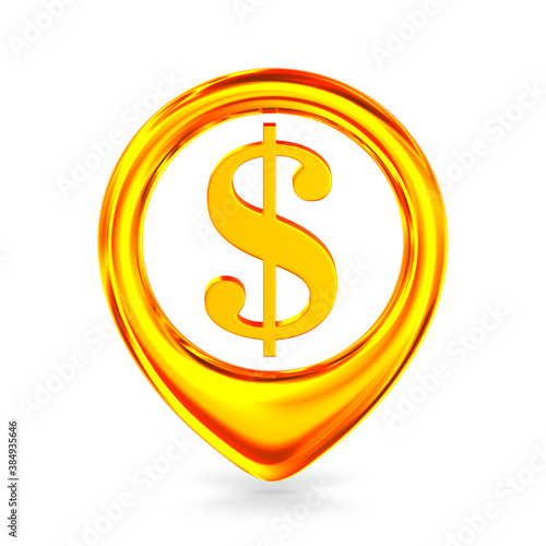 symbol dollar on white back...