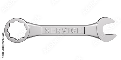 wrench on white background. Isolated 3D illustration