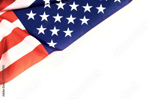 Closeup of American flag with copy space.