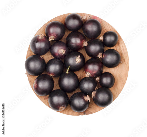 Currant berries isolated on white background, top-down, clipping path