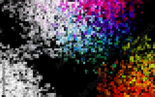 Dark Multicolor  Rainbow vector template with crystals  rectangles.