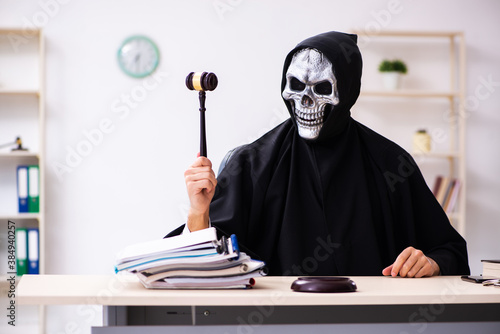 Demon judge working in the courthouse