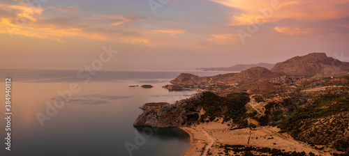 View of the Rhodes coast from Tsambika Monastery, Rhodos, Greece