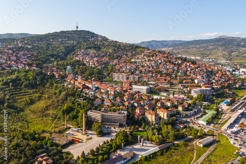 Panoramic view of the city of Sarajevo from the top of the top. Bosnia and Herzegovina