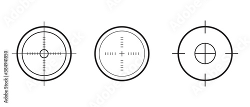 Target aim icons military set. Vector icons