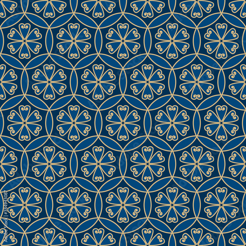 Classic floral geometric seamless pattern