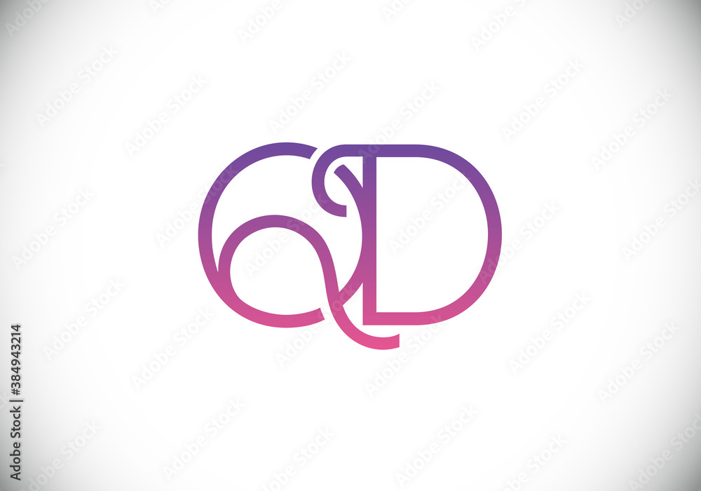 Initial Monogram Letter Q D Logo Design Vector Template. Q D Letter Logo Design Initial Monogram Letter Q D Logo Design Vector Template. Q D Letter Logo Design