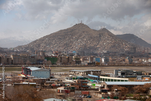 view of the out skirts of Kabul city in Afghanistan photo