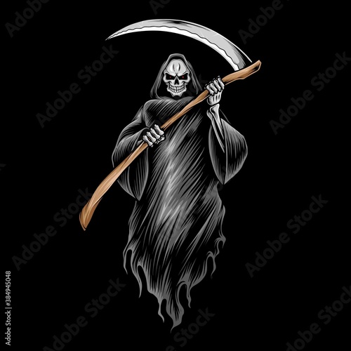 grim reaper skull vector illustration