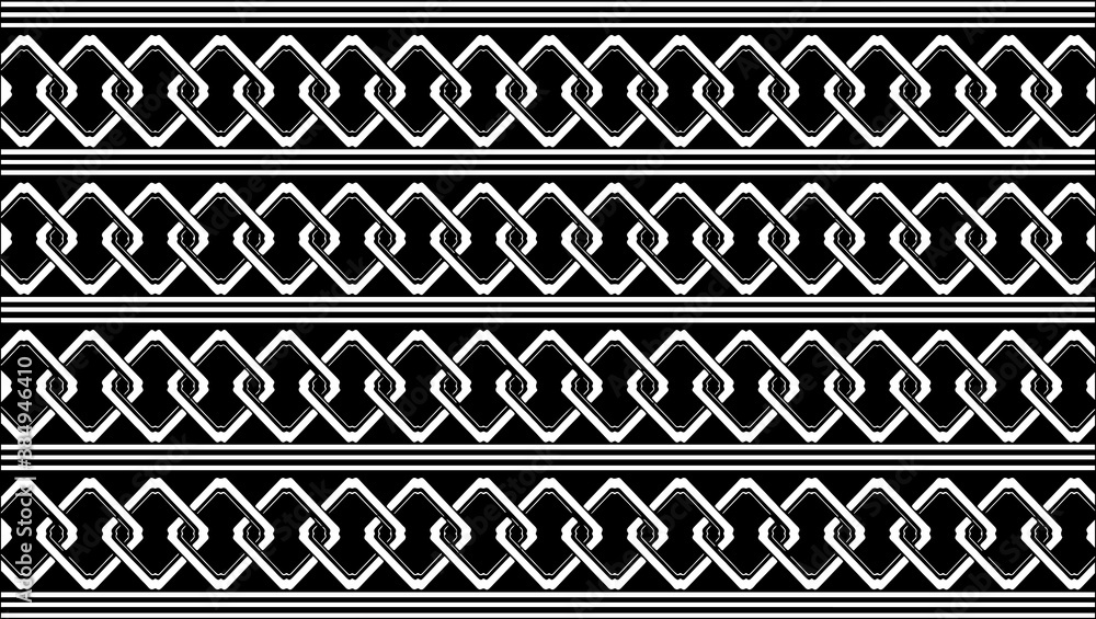 A black background with white chain pattern A black background with white chain pattern
