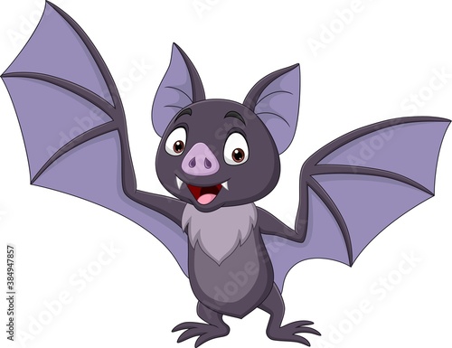 Cartoon bat isolated on white background