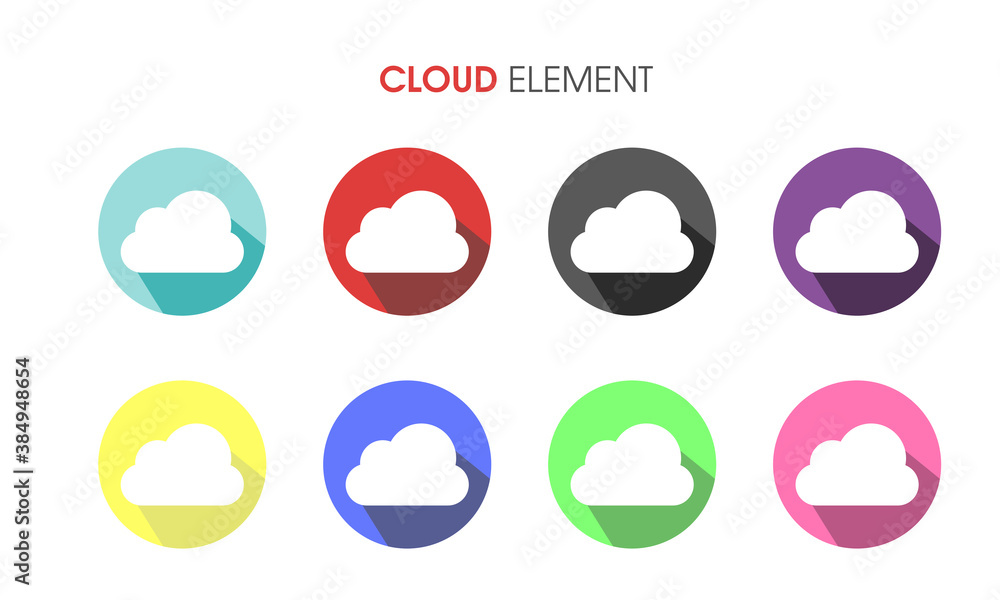 set collection of cloud icon element. Red, Blue, Violet, Green, Pink, Black, Yellow set collection of cloud icon element. Red, Blue, Violet, Green, Pink, Black, Yellow