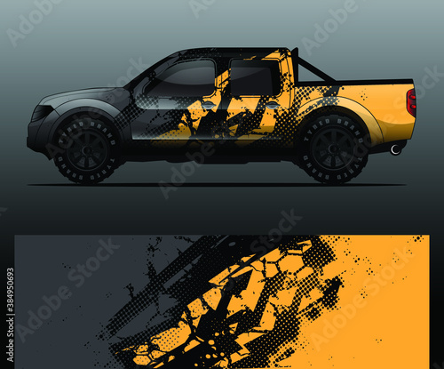 Truck decal graphic wrap vector, abstract background