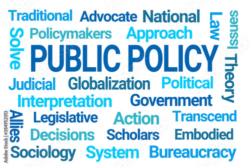 Public Policy Blue Word Cloud on White Background © Robert Wilson