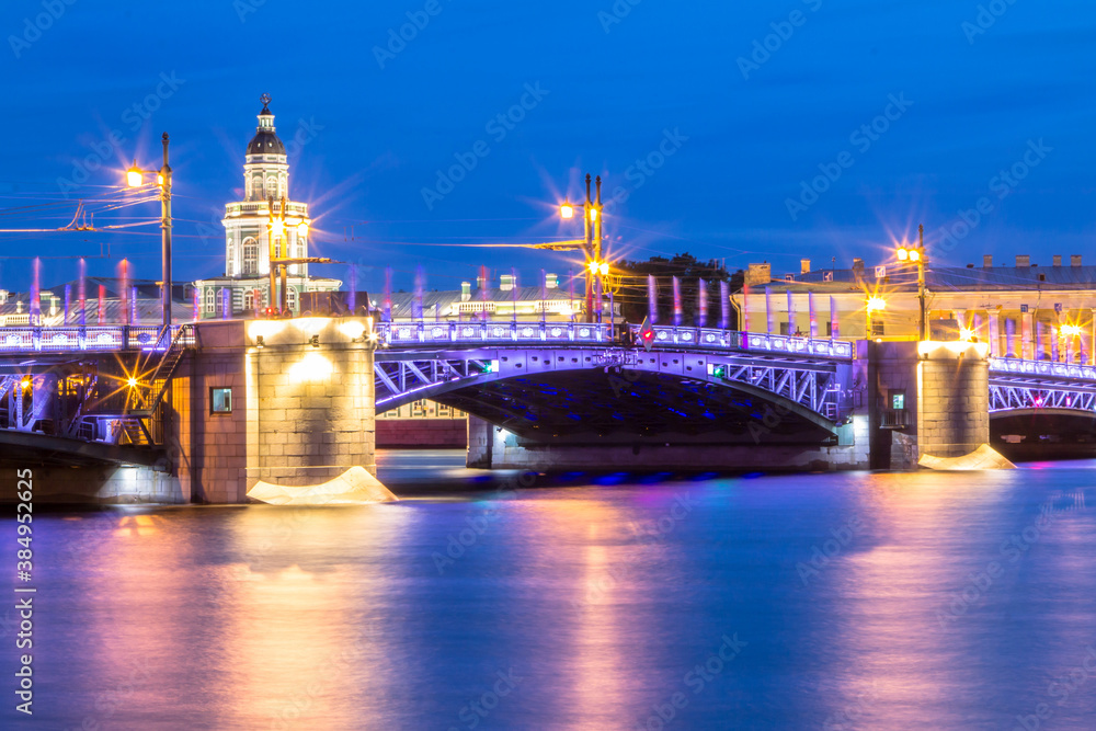 Waterfront of the Saint Petersburg night view