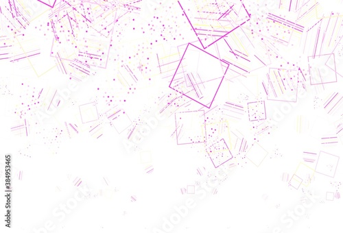 Light Pink, Yellow vector background with triangles, circles, cubes.